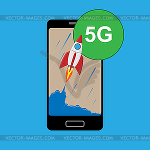 5G, high speed mobile data communication - vector image