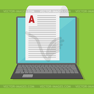 Blogging, editable online document, online educatio - vector image