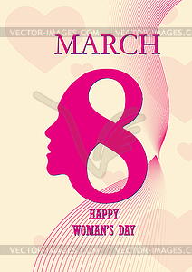 Congratulations on March 8, cover or postcard for - vector image