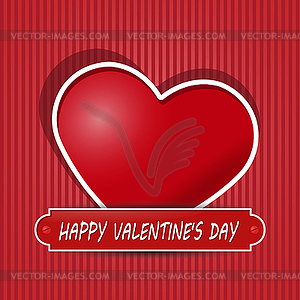 Heart and inscription Happy Valentine`s Day - vector clip art