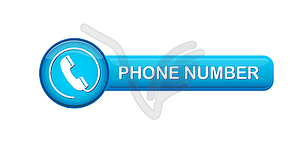 Volume button with inscription phone Number - vector image