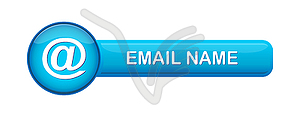 Button with inscription e - mail name - vector image