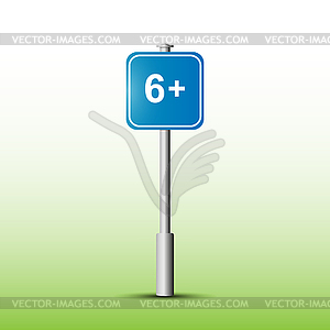 Sign with designation of age limit 6+ - vector clipart