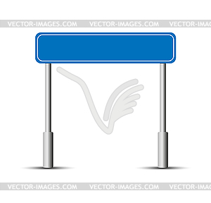 Road sign on two pillars for design - vector image