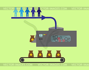 Механизм получения прибыли для иллюстрации - векторизованное изображение клипарта