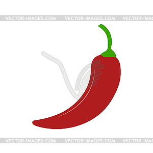 Red hot pepper, simple color image - vector clipart