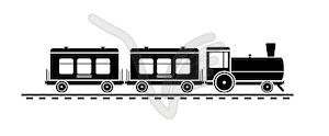 Simple drawing, train with locomotive and - vector clipart