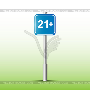 Sign with designation of age limit 21+ - vector image