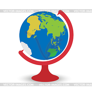 Geographic globe on stand, simple pattern - vector clipart