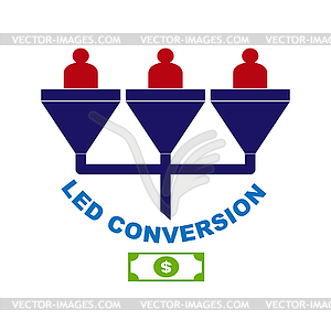 Lead conversion, simple icon for websites, blogs an - vector image