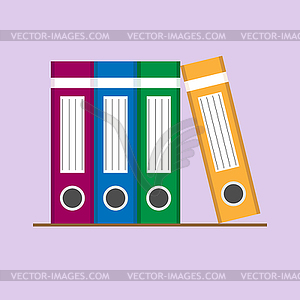 Set of color folders for documents - vector clip art