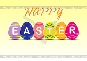Easter egg that says happy Easter - vector image