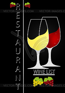 Logo design for wine list of restaurant or bar - vector clipart