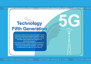 Design with an inscription 5G fifth generation - vector clipart