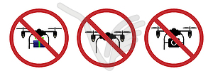 Sign prohibits use of quadrocopter. Simple image - vector image