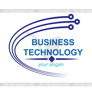 Simple logo for business technology company - vector image