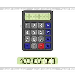 Calculator with free scoreboard and set of - vector image