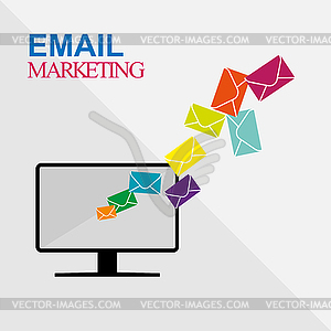 Email marketing, mailing, simple flat design - vector image