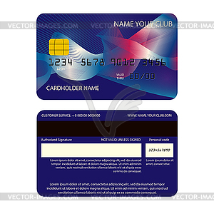 Plastic card for club members with protection - vector clipart