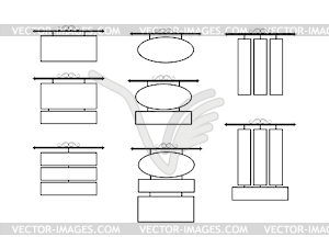 Set of pieces for shop design and decoration - vector image