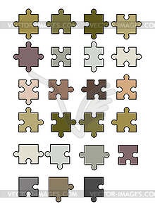 Set of mosaic elements for making panels, puzzles - stock vector clipart