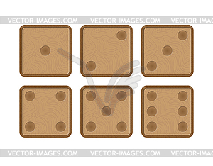 Set of wooden cubes with points of 1 to  - vector image