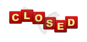 From cubes with letters folded word Closed - vector image