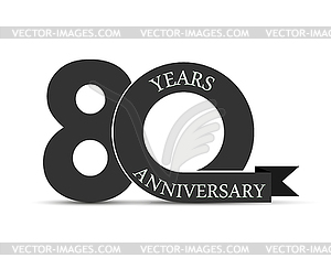 90 years anniversary, simple design, logo - vector clipart