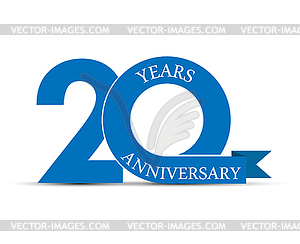 20 years anniversary, simple design, logo - vector clip art