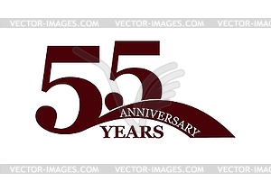 55 years anniversary, flat simple design - vector clipart