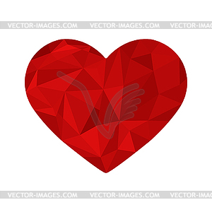 Heart silhouette in polygonal design in shades of - vector clipart