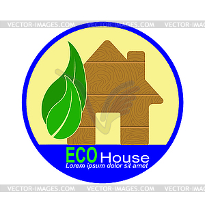 Simple logo with words ECO house - vector image