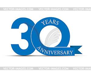 30 years anniversary, simple design, logo - vector image