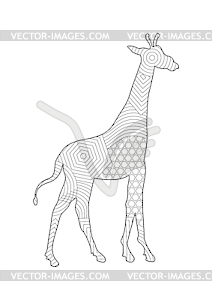 Drawing giraffe coloring pages for children and - vector image