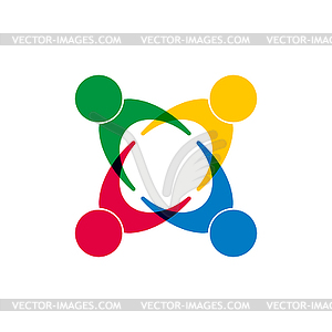 Symbol of unity of different people, simple design - vector clipart