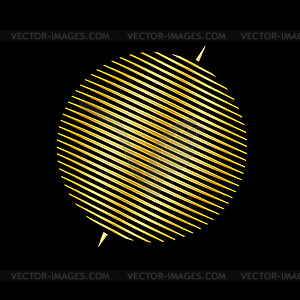 Circle of parallel lines, golden color - vector clipart / vector image