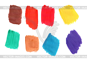 Set of multi-colored brush strokes, imitation - vector clipart