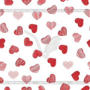 Seamless pattern with shaded hearts silhouettes, - royalty-free vector image