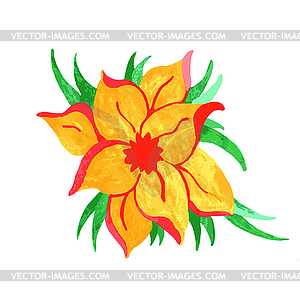 Watercolor color abstract flower pattern, simple - vector EPS clipart