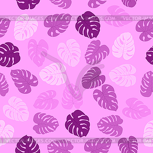 Seamless pattern with tropical plants monster - vector image