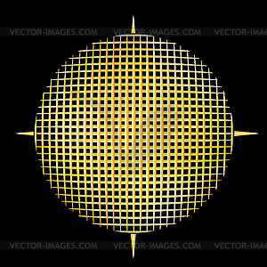 Circle of vertical and horizontal lines - vector clip art