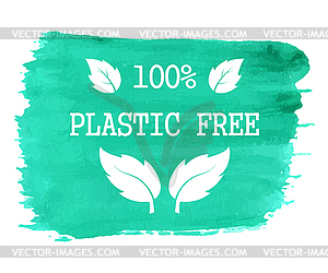 Banner with inscription free plastic. - vector image