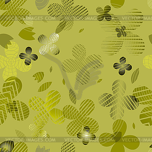 Abstract floral pattern in shades of green - vector image