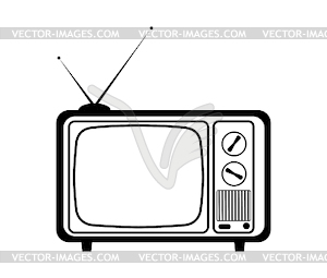 Home appliances, simple drawing of an old TV with - vector image