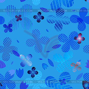Abstract floral pattern in shades of blue - vector clipart / vector image