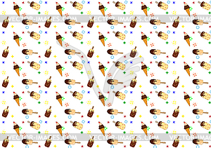 Simple ice cream pattern, flat design - vector clip art