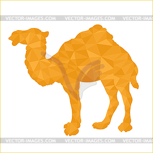 Верблюжий силуэт в полигональном стиле для дизайна - стоковый клипарт