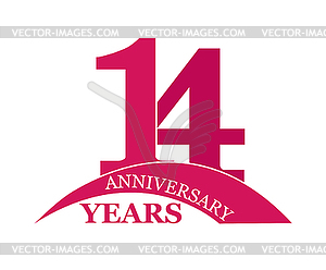 14 years, apartment is simple design - vector clip art