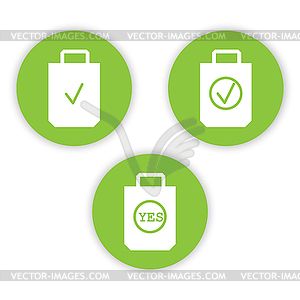 Icons of environmental packages. Environmental - vector image