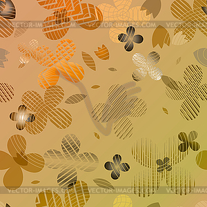 Abstract floral pattern in orange and brown tint - vector clipart